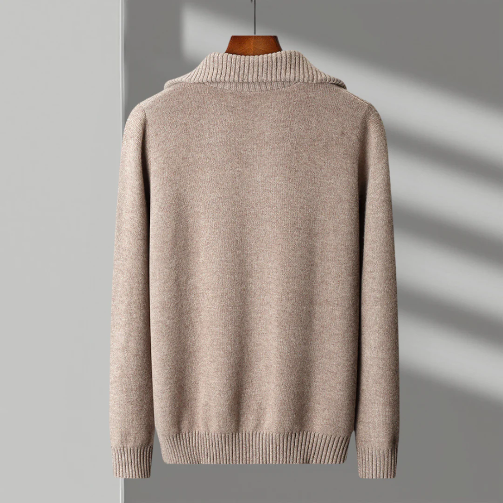 Taranto Merino Uld Zip Sweater