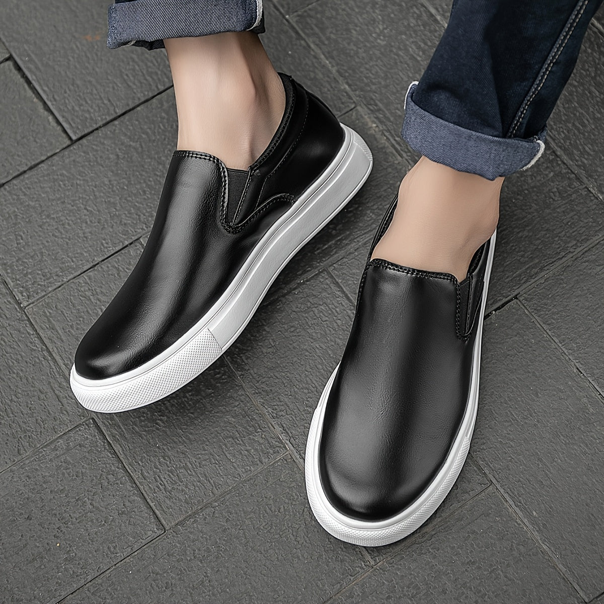 Casual læder slip-ons