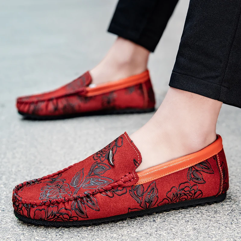 Læder Loafers med blomster