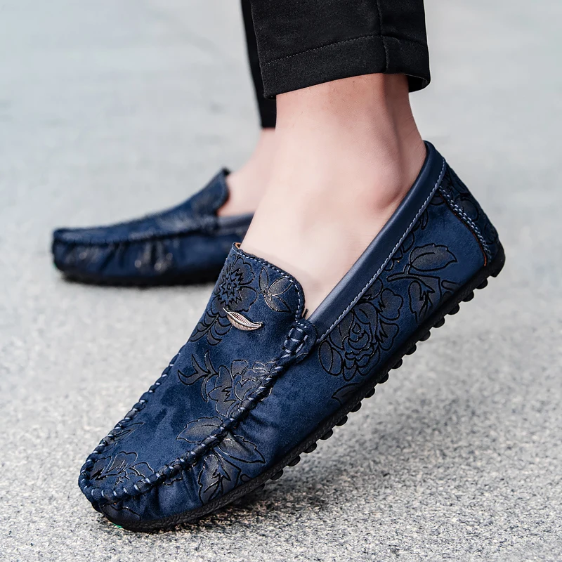 Læder Loafers med blomster