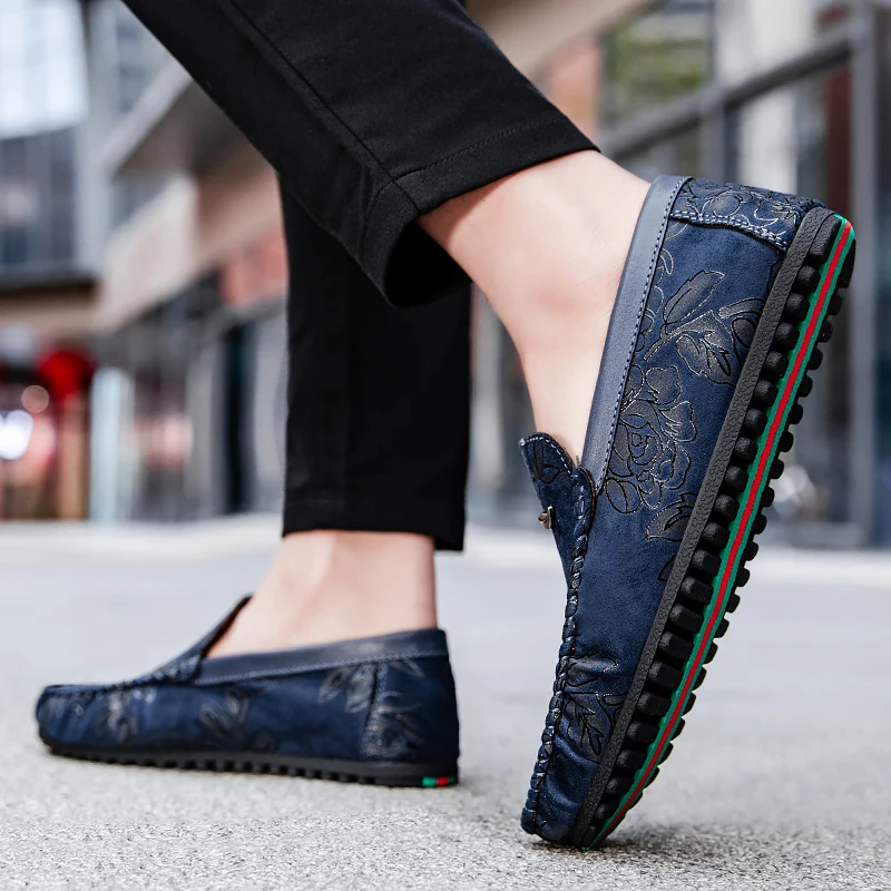 Læder Loafers med blomster