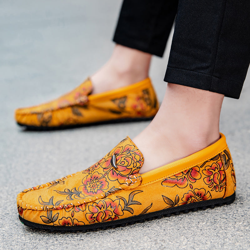 Læder Loafers med blomster