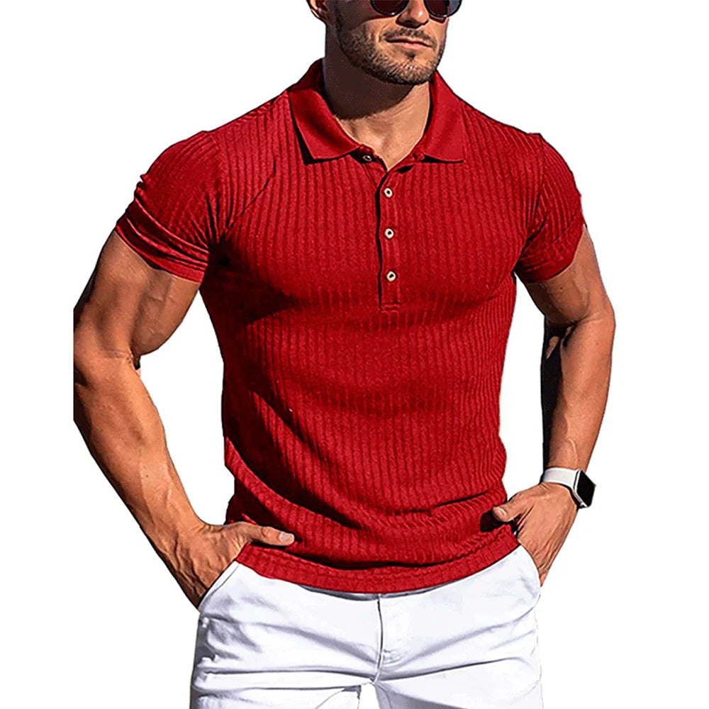 Elegant stribet poloshirt