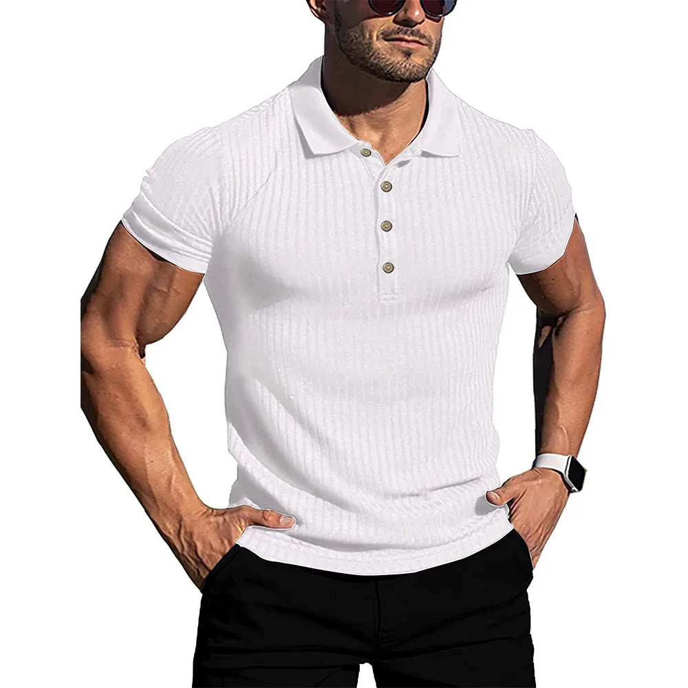 Elegant stribet poloshirt