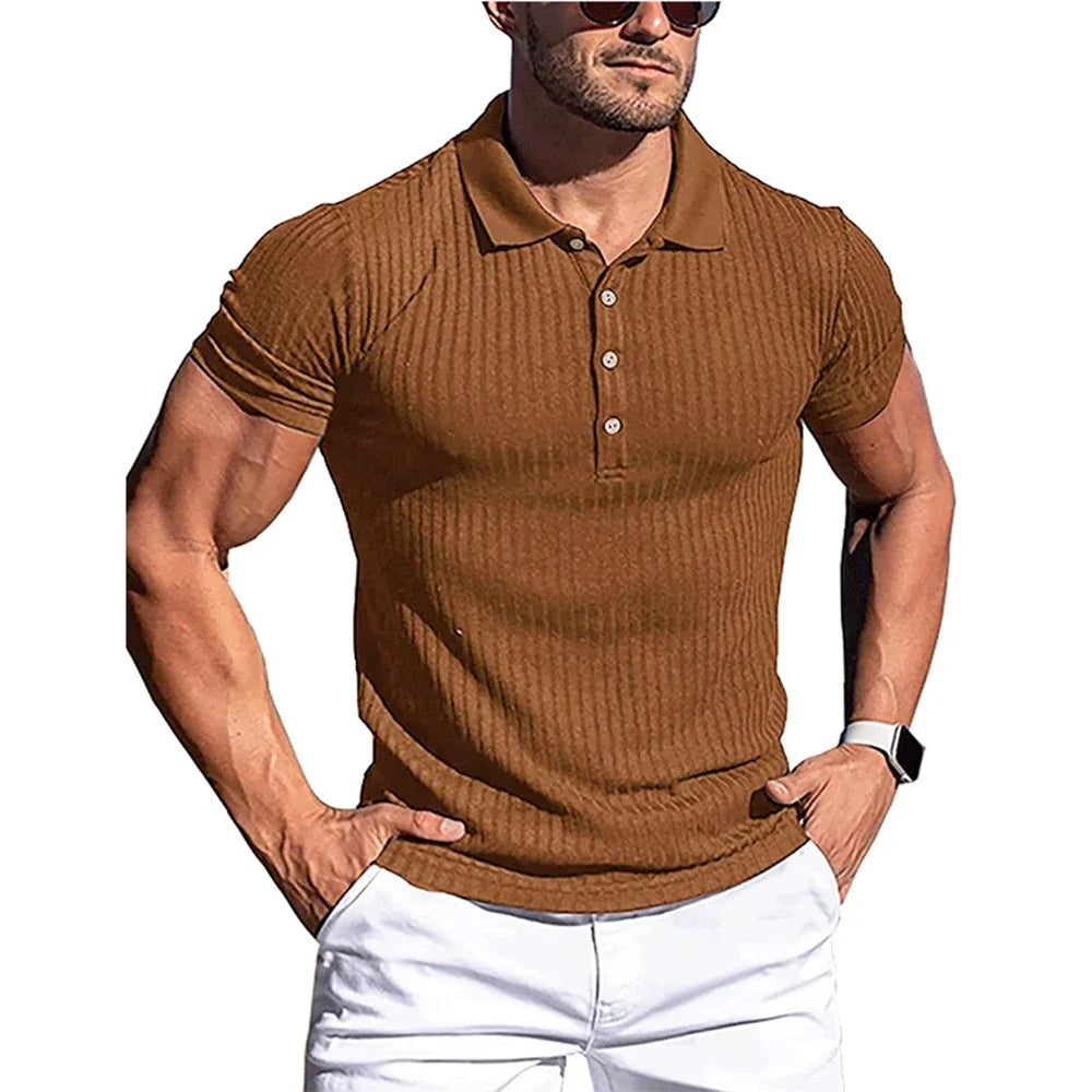 Elegant stribet poloshirt