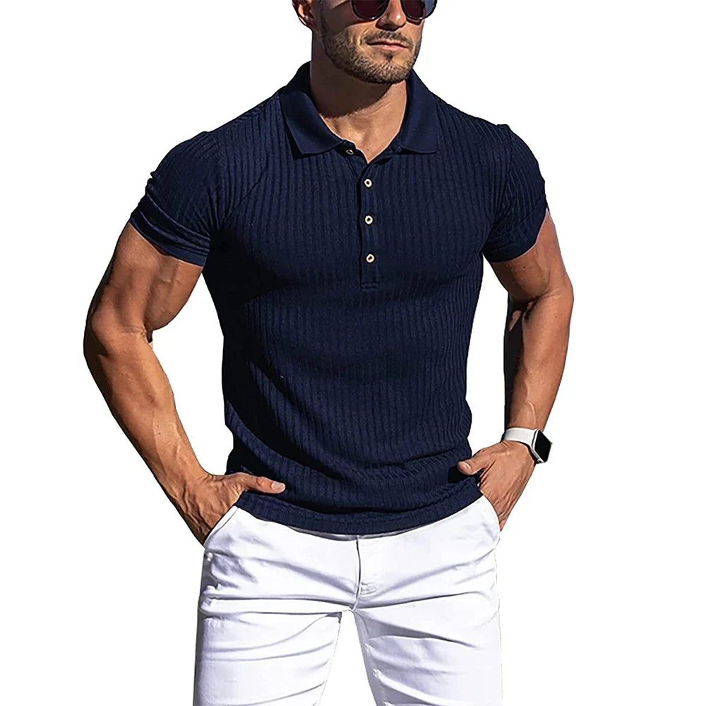 Elegant stribet poloshirt