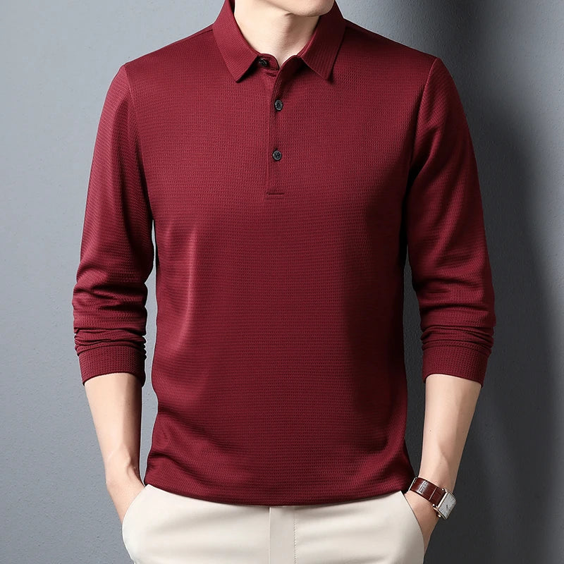 Elegant poloshirt med lange ærmer