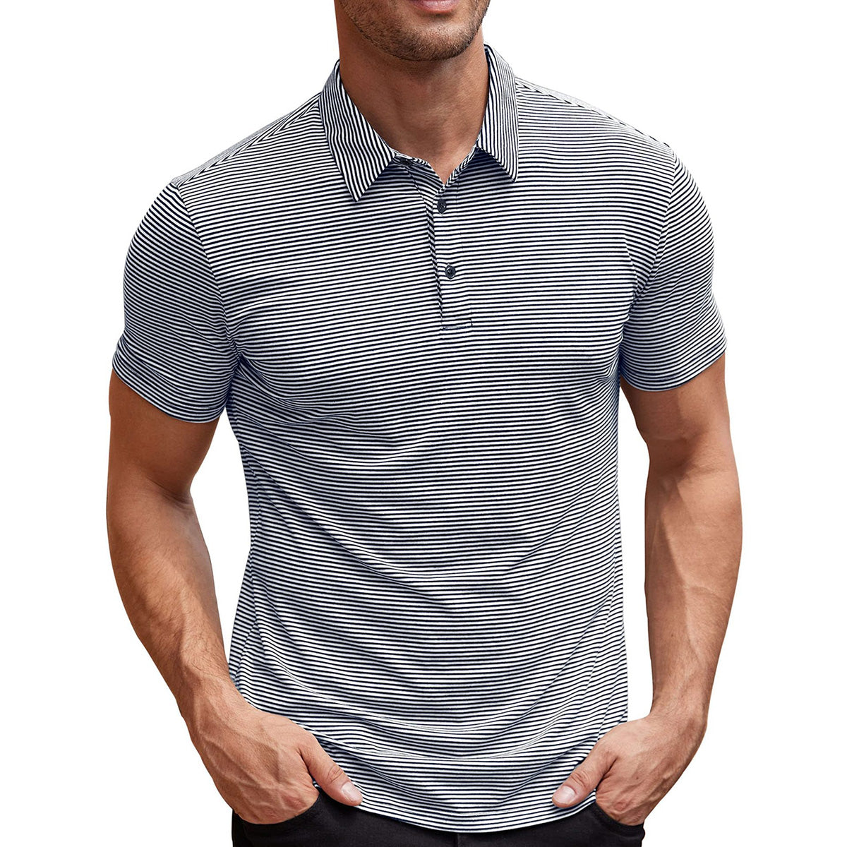 Stripet polo-shirt