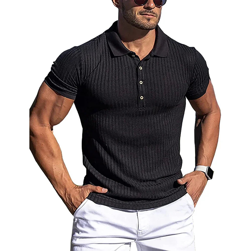 Elegant stribet poloshirt