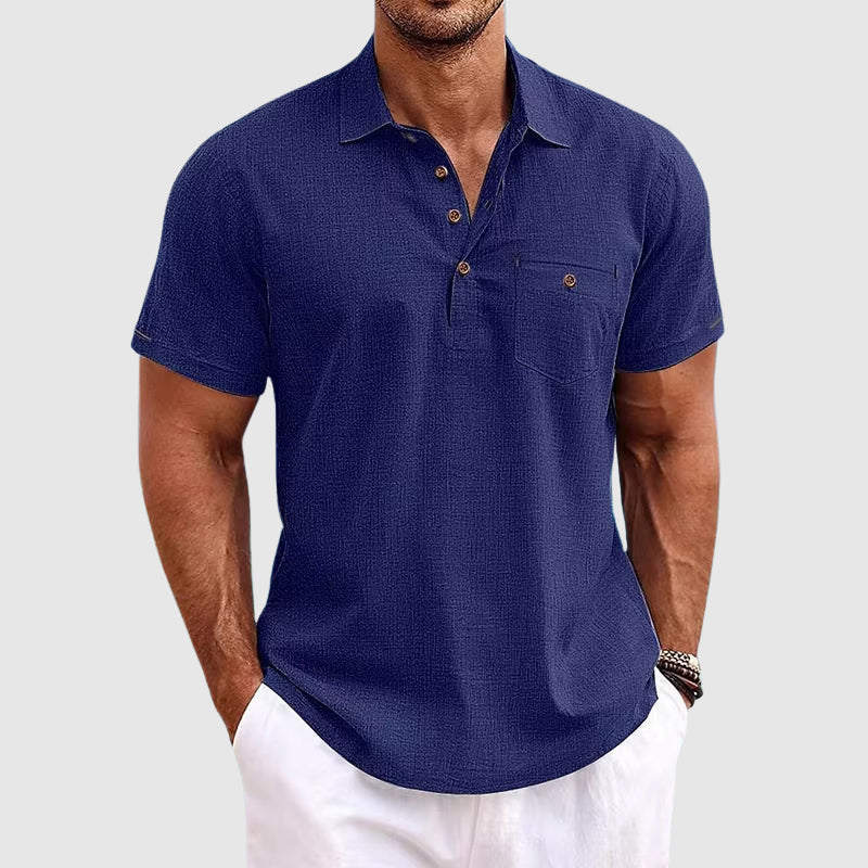 Linned poloshirt