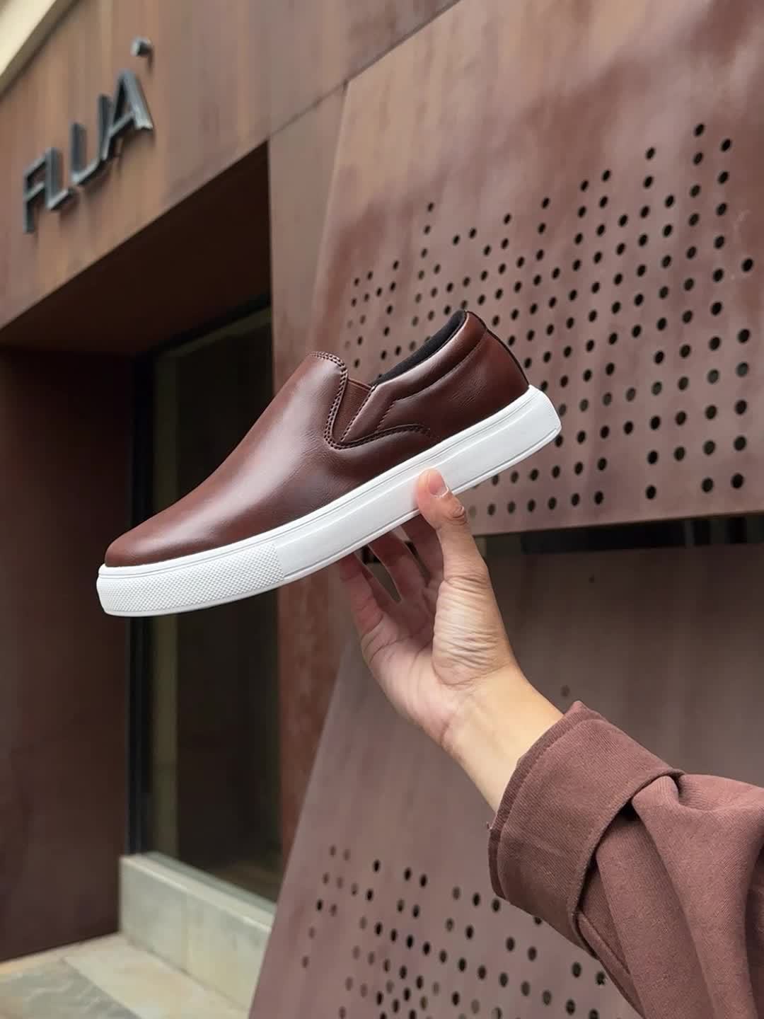 Casual læder slip-ons