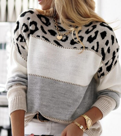 Lela | Sweater med Leopardprint