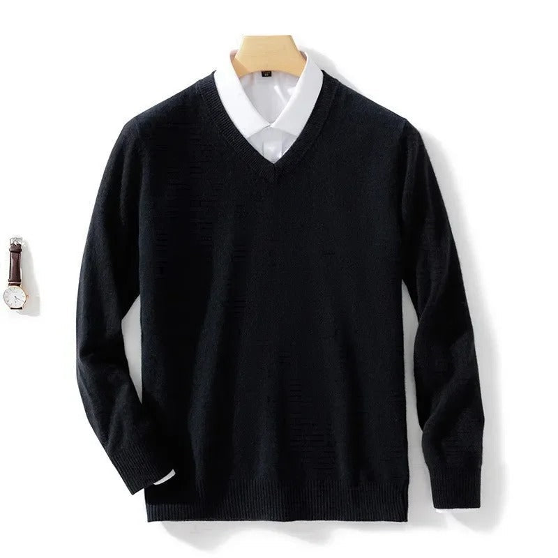 Elegant sweater med V-hals