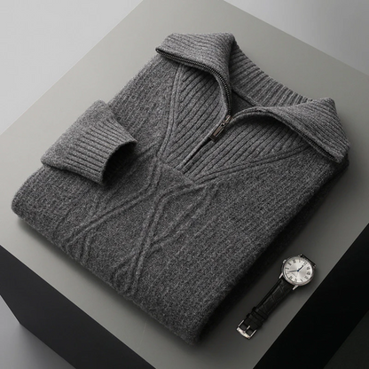 Taranto Merino Uld Zip Sweater