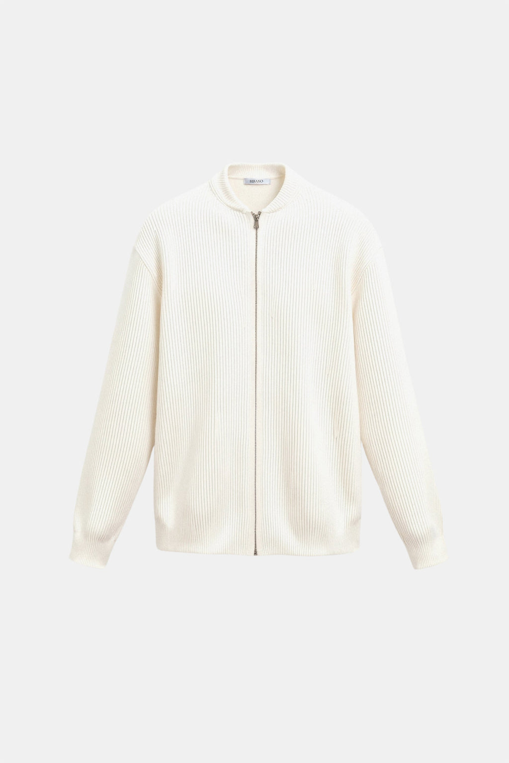 Luksuriøs Solid Strikket Crew Neck Cardigan