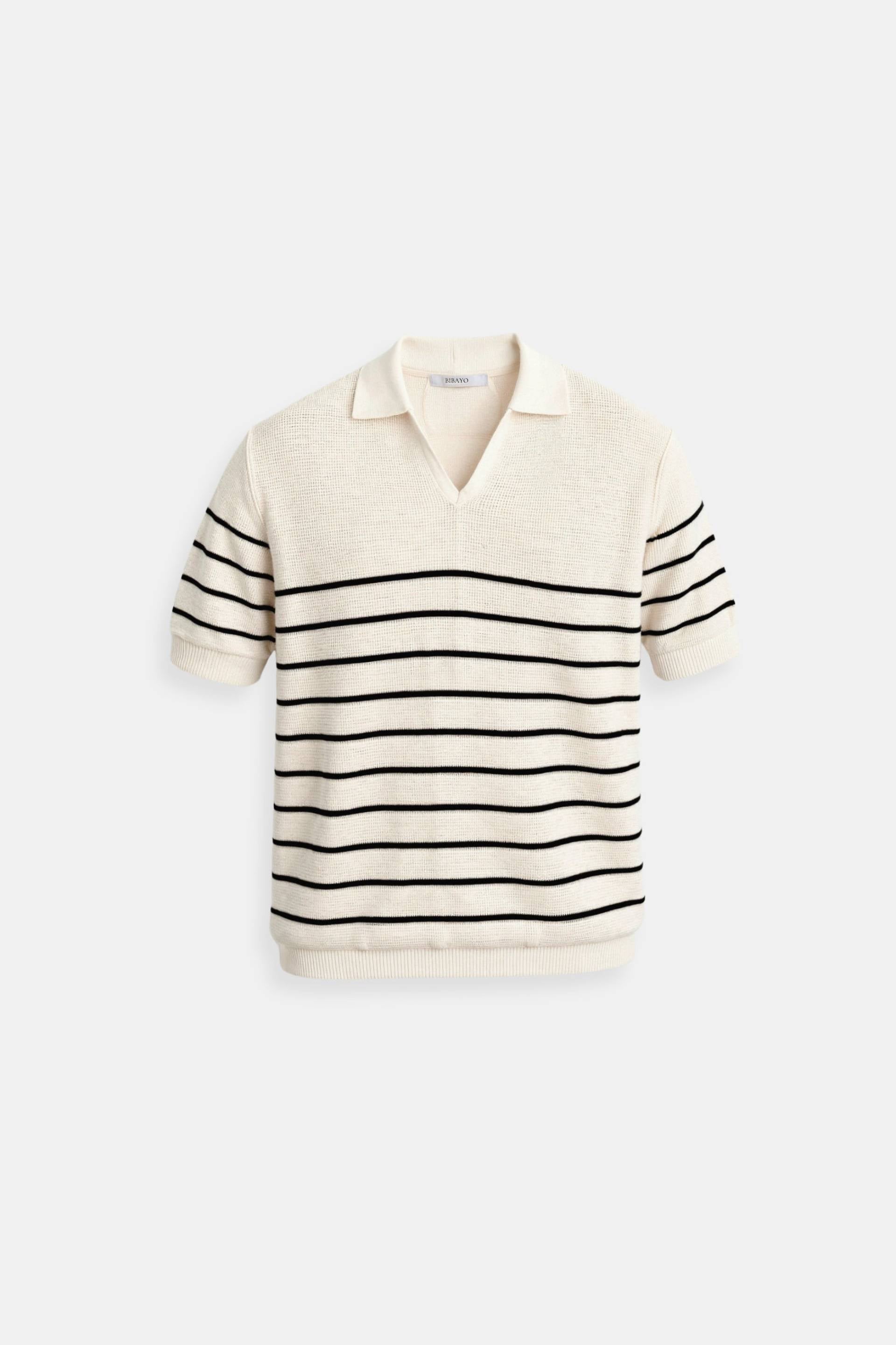 Old Money Casual Kortærmet Strikket Høj Stretch Polo T-Shirt