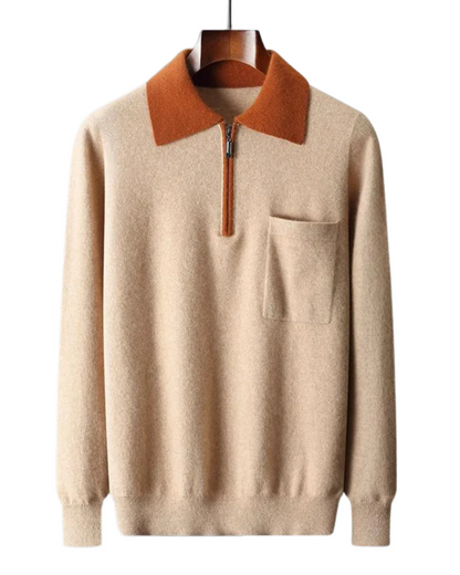 Castelle Cashmere Zip Up Polo