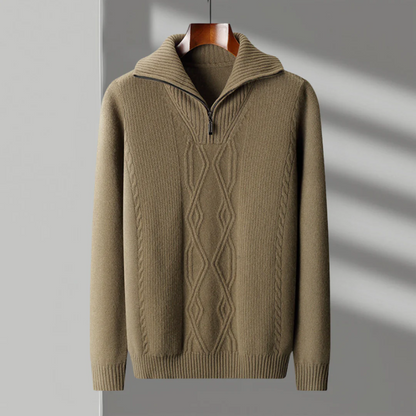 Taranto Merino Uld Zip Sweater