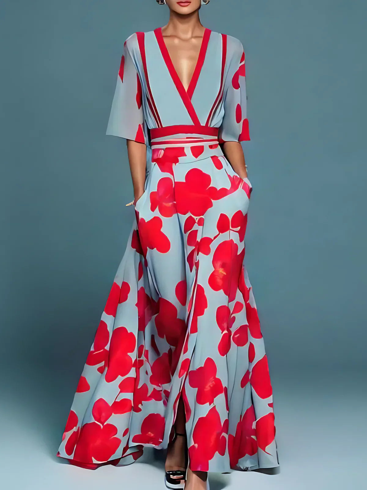Elise | Elegante Blomster Wrap Kjole