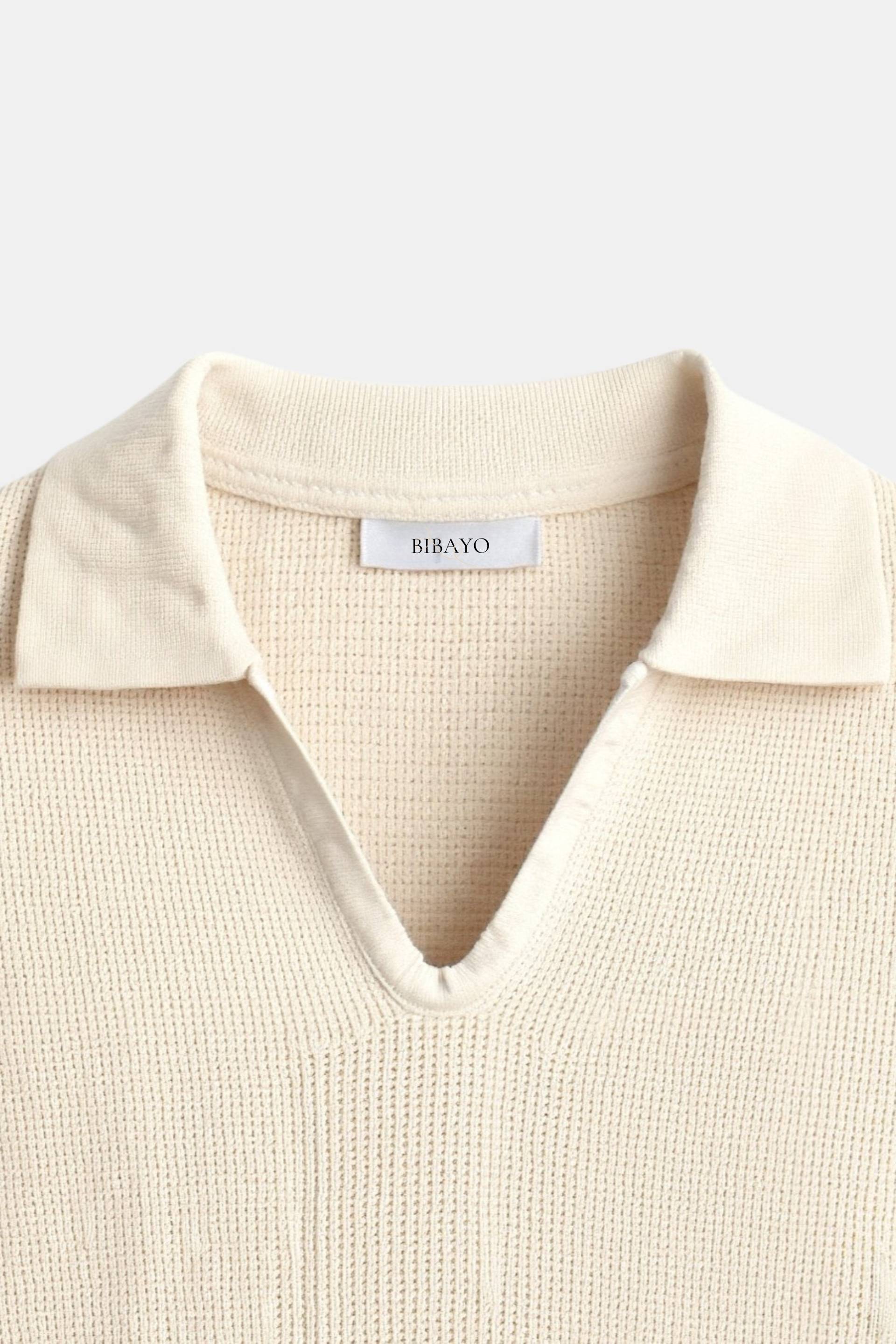Old Money Casual Kortærmet Strikket Høj Stretch Polo T-Shirt