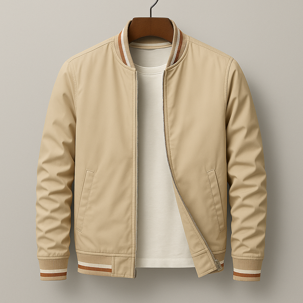 Brenzio™ | Elegant Stribet Bomberjakke