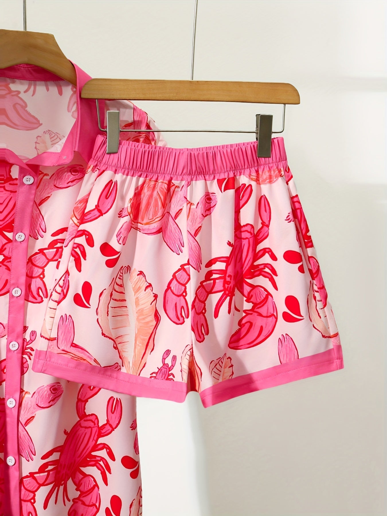 Lila | Chic Kortærmet Top & Shorts Sæt