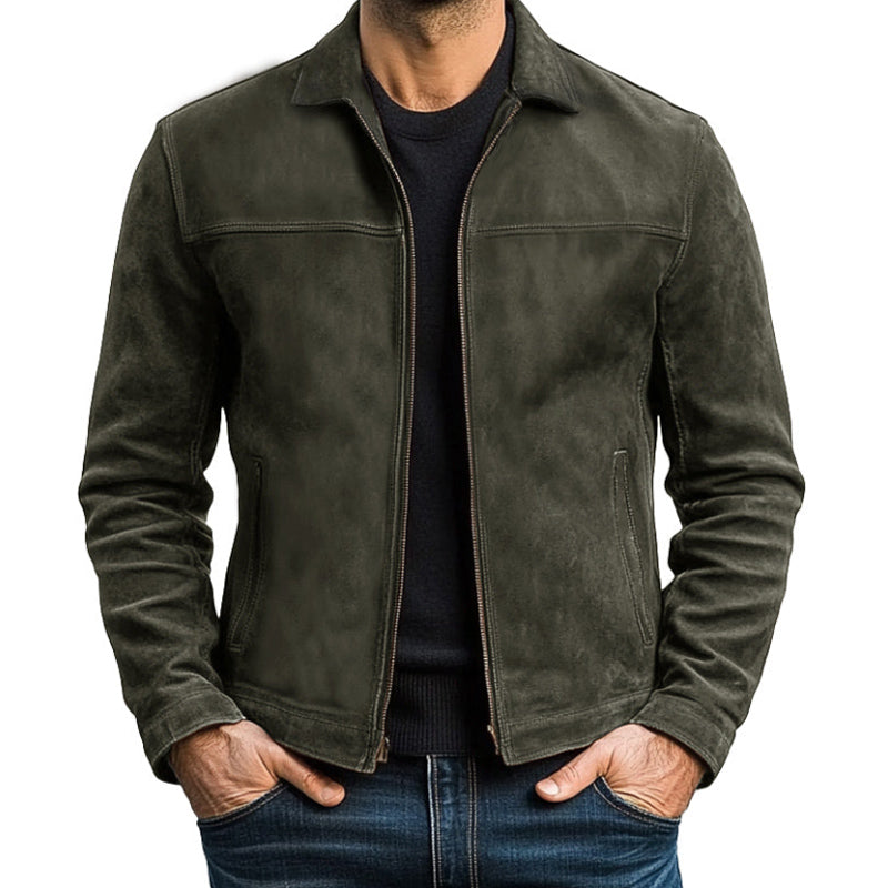 Herre Classic Zipper Læderjakke
