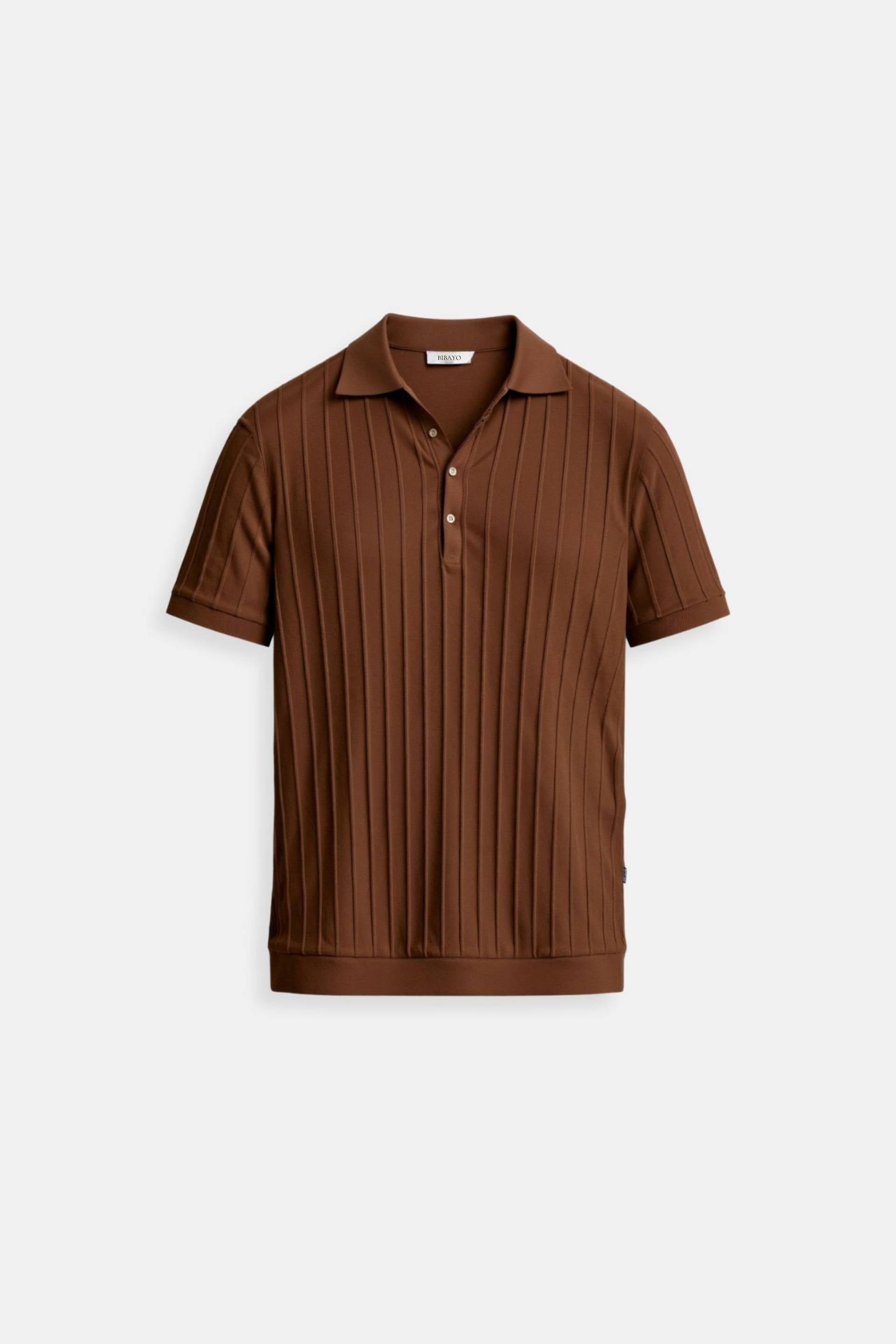 Old Money Vertikal Stribet Chic Button Up Polo T-Shirt