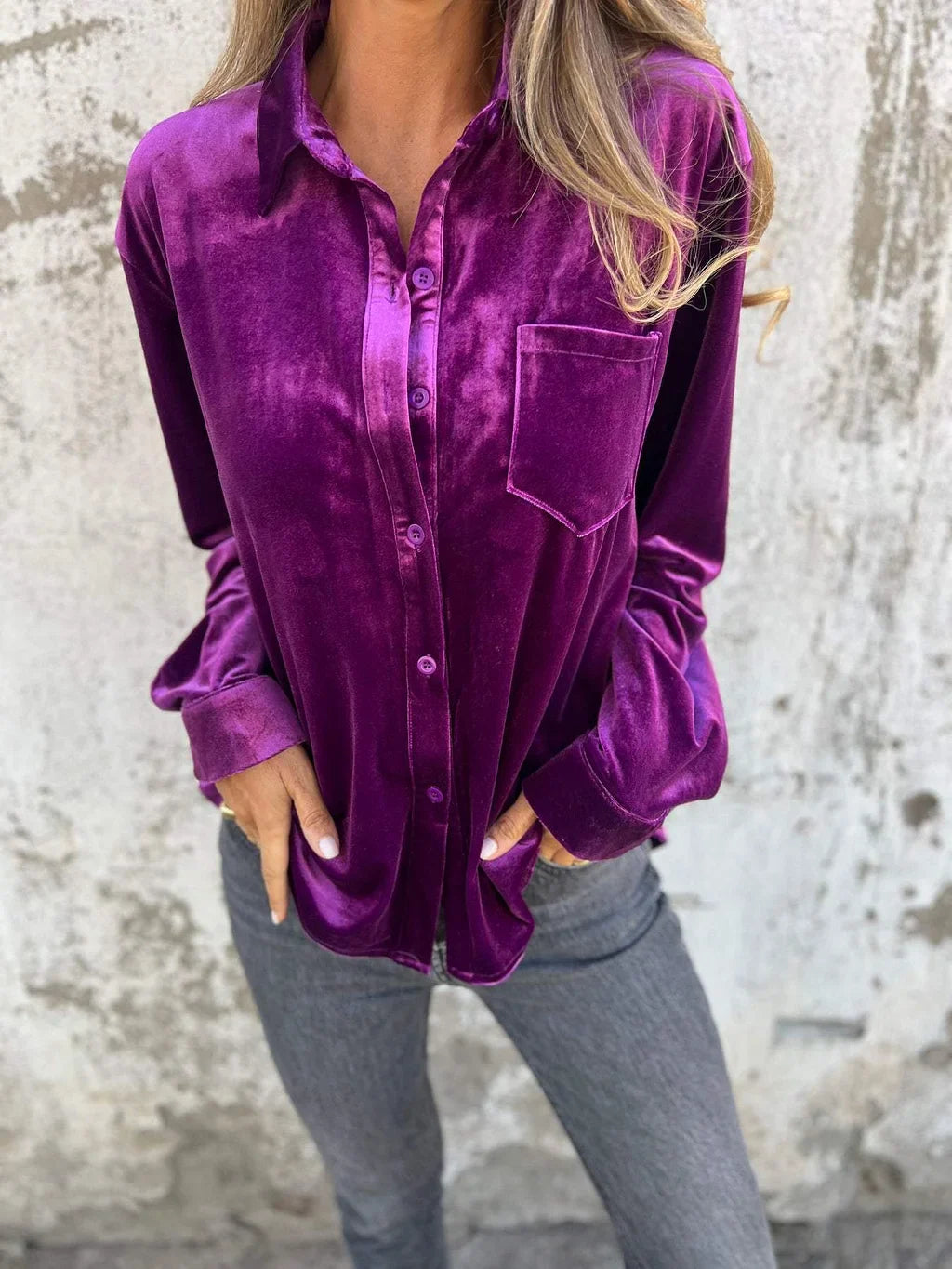 Violet | Fløjl Bluse