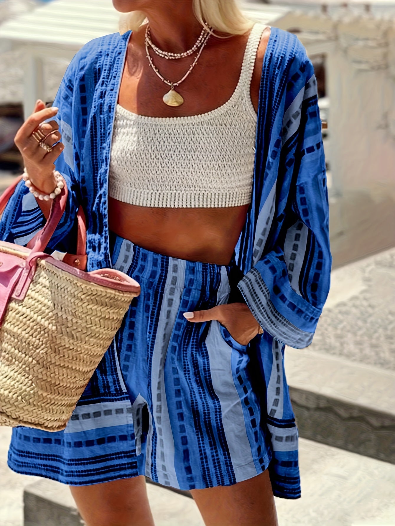 Sophie | Chic Printet Top og Shorts Sæt