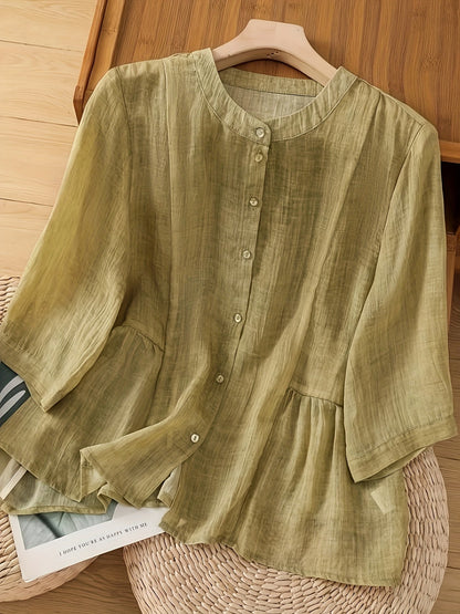 Saskia | Klassisk Linned Bluse