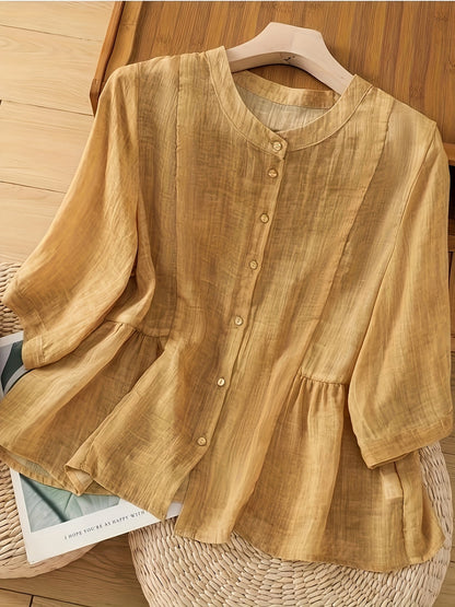 Saskia | Klassisk Linned Bluse