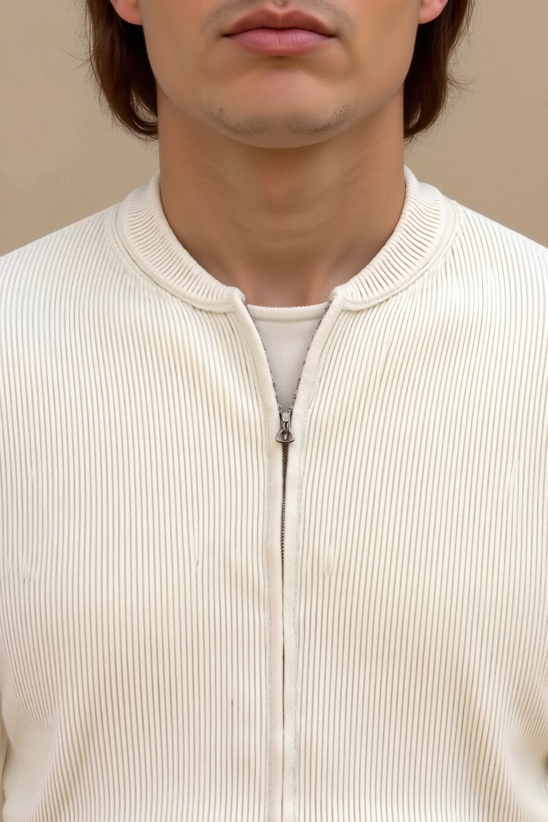 Luksuriøs Solid Strikket Crew Neck Cardigan