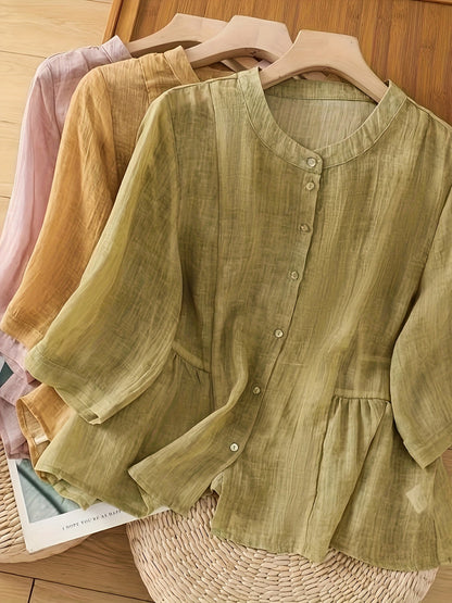 Saskia | Klassisk Linned Bluse