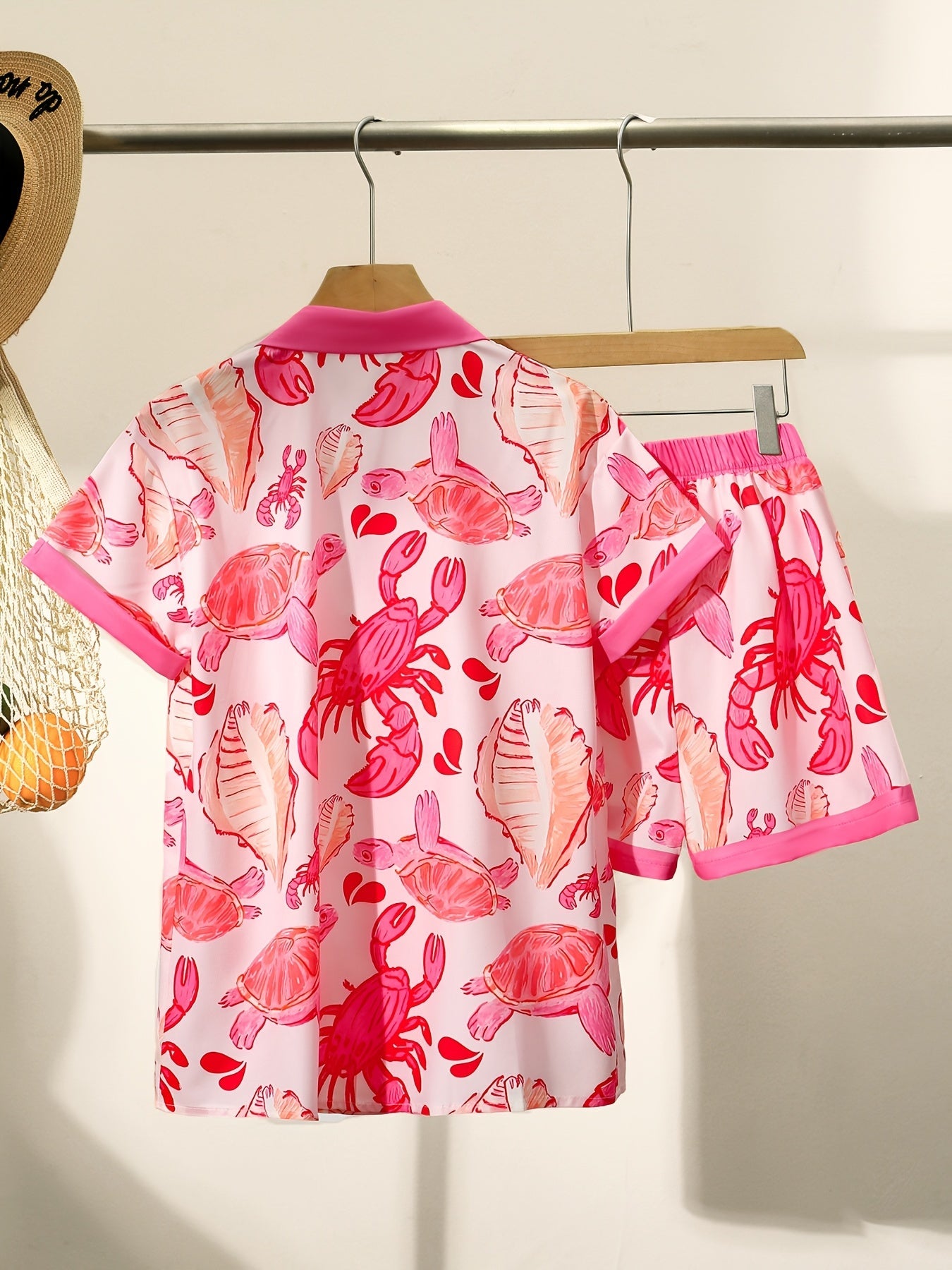 Lila | Chic Kortærmet Top & Shorts Sæt