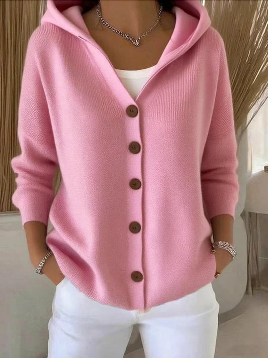 Nora™| Strikcardigan med Hætte