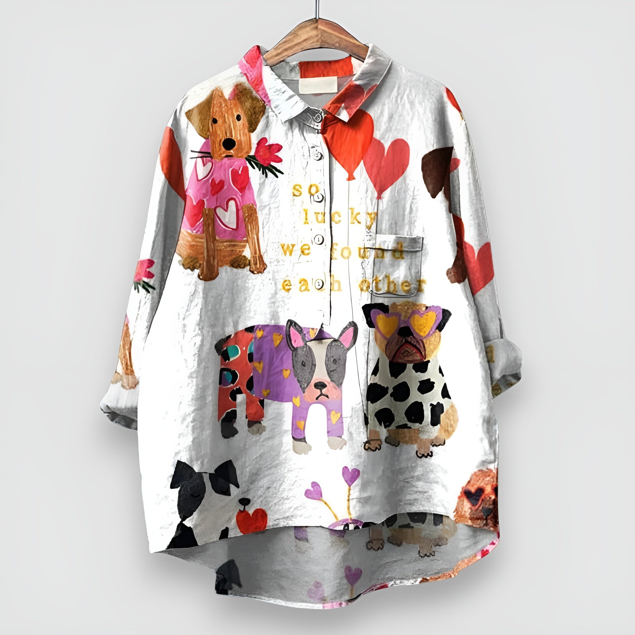 Kathrin | Damebluse med Hundemotiv