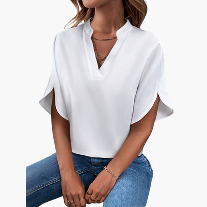 Thea | Elegant Bluse med V-Hals