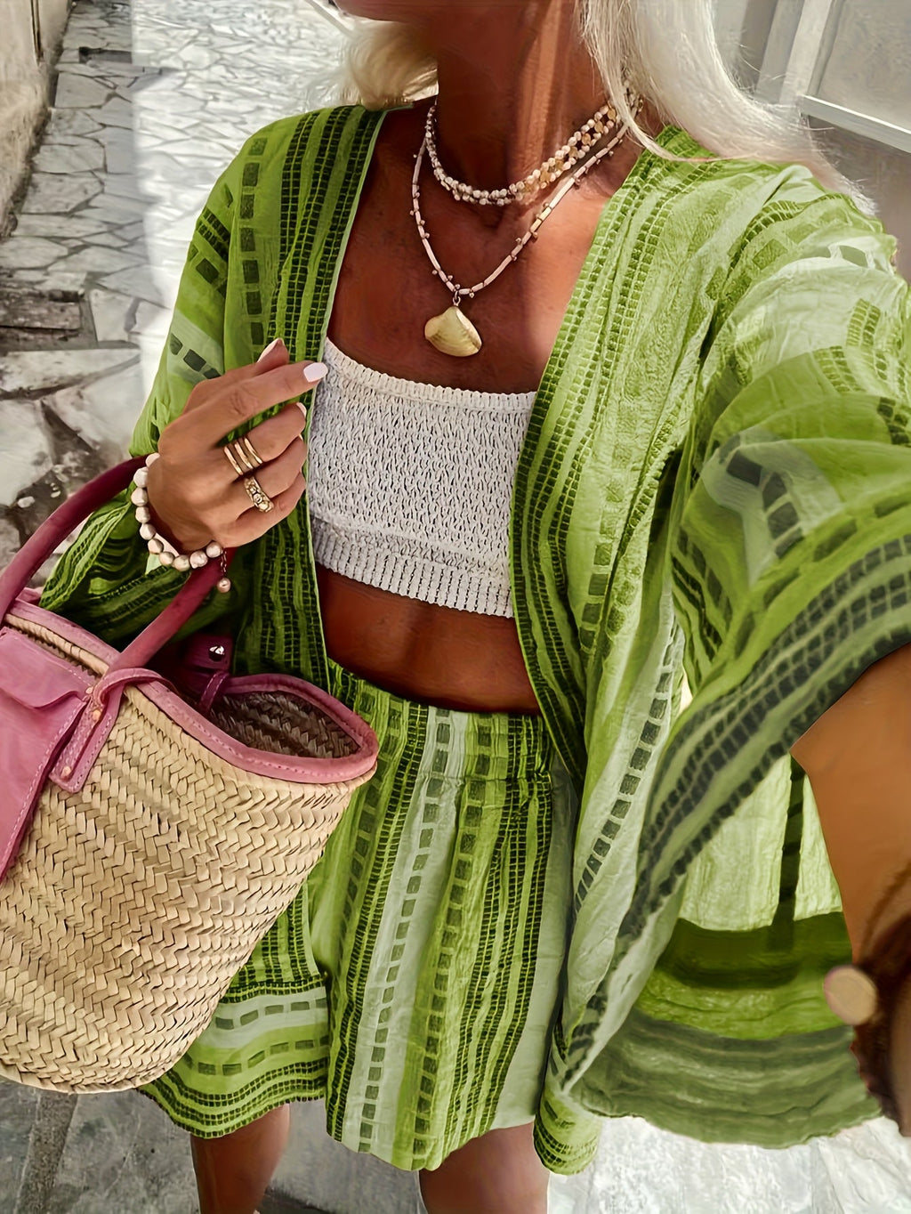 Sophie | Chic Printet Top og Shorts Sæt
