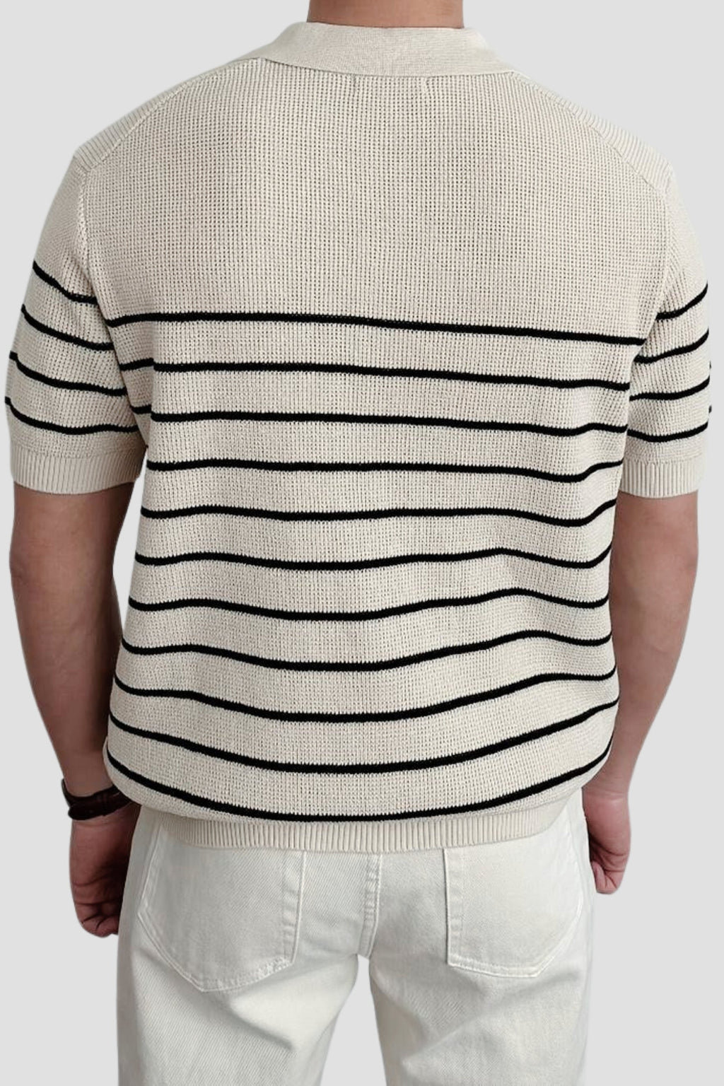 Old Money Casual Kortærmet Strikket Høj Stretch Polo T-Shirt
