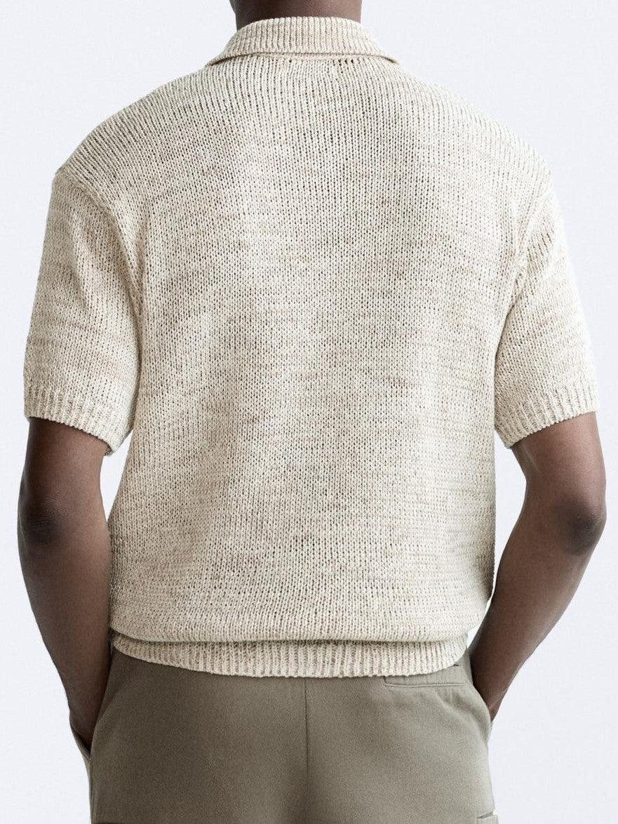 Old Money Knappet Strikket Polo T-Shirt