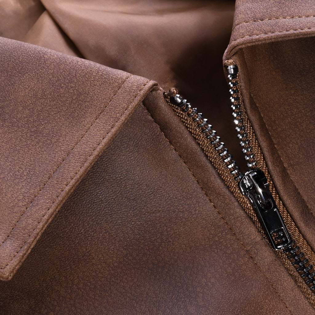 Herre Classic Zipper Læderjakke