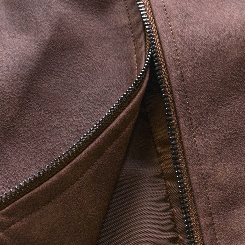 Herre Classic Zipper Læderjakke