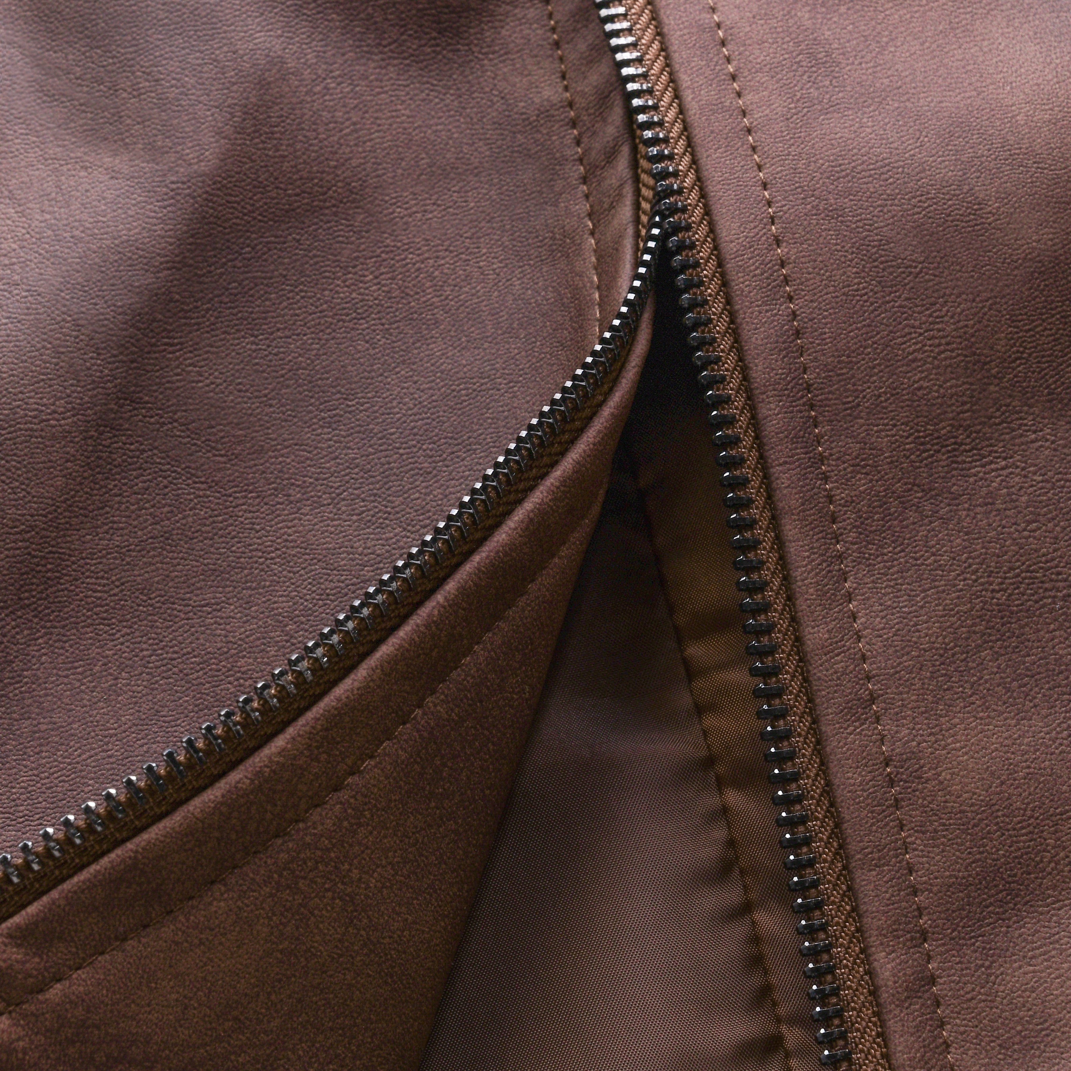 Herre Classic Zipper Læderjakke