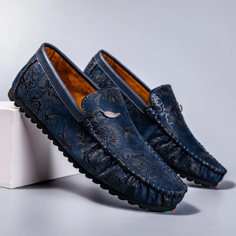 Læder Loafers med blomster