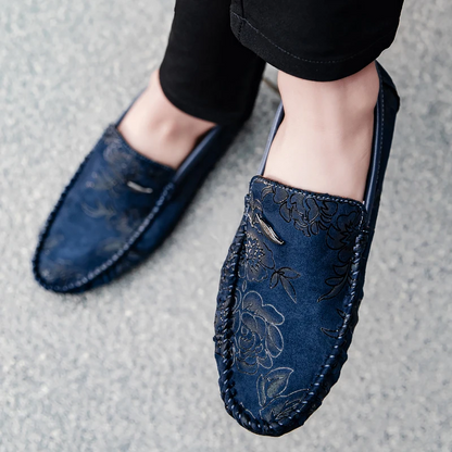 Læder Loafers med blomster