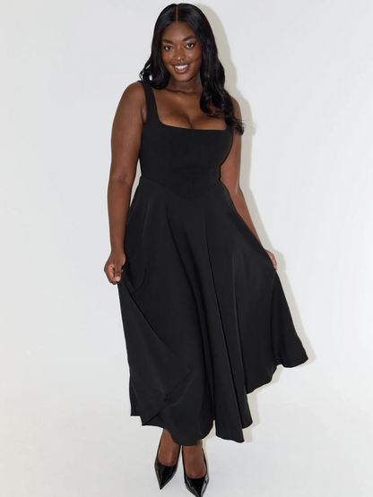 Ysabelle | Taljeret Midi Kjole