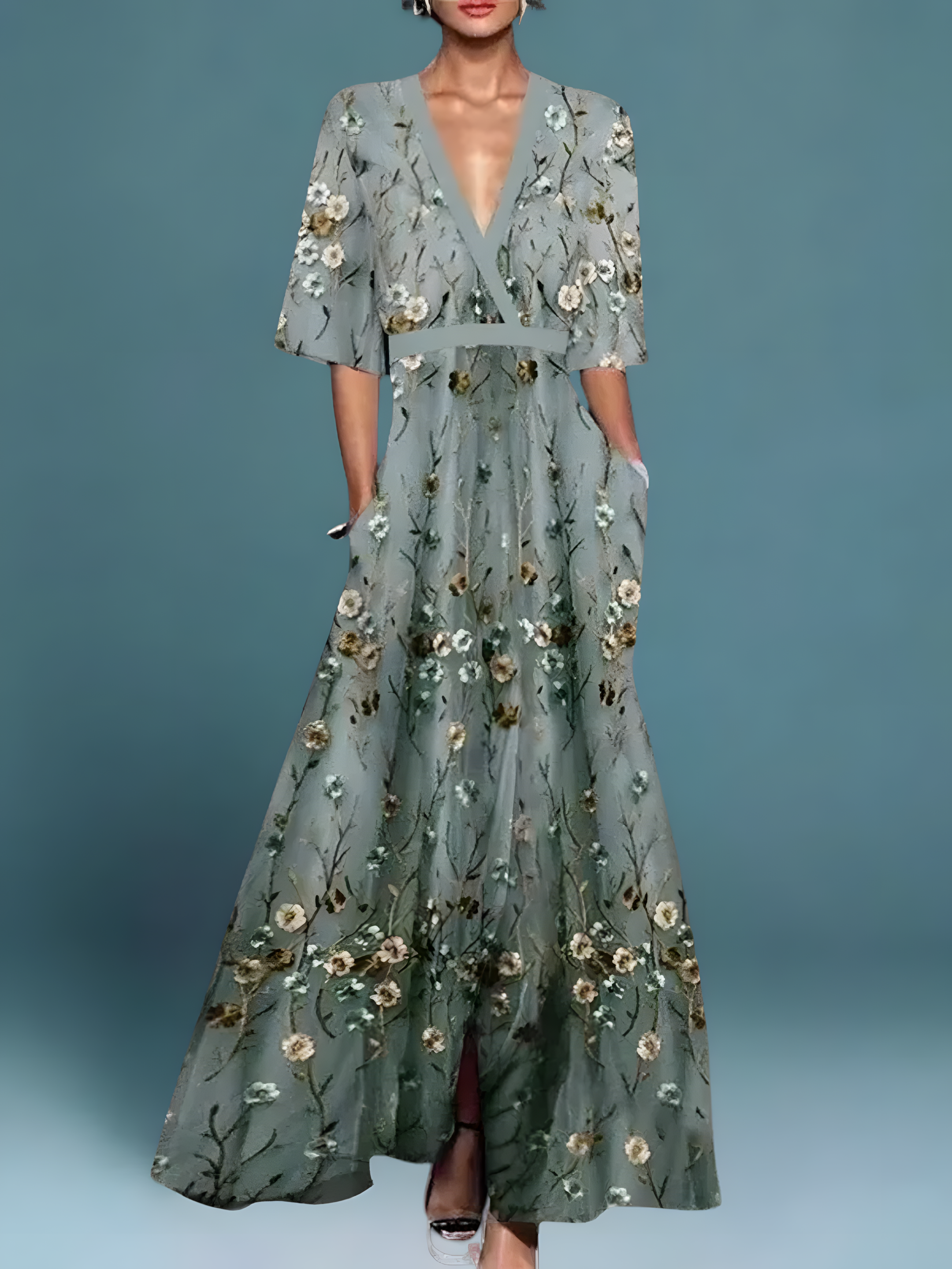 Elise | Elegante Blomster Wrap Kjole