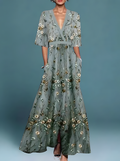 Elise | Elegante Blomster Wrap Kjole