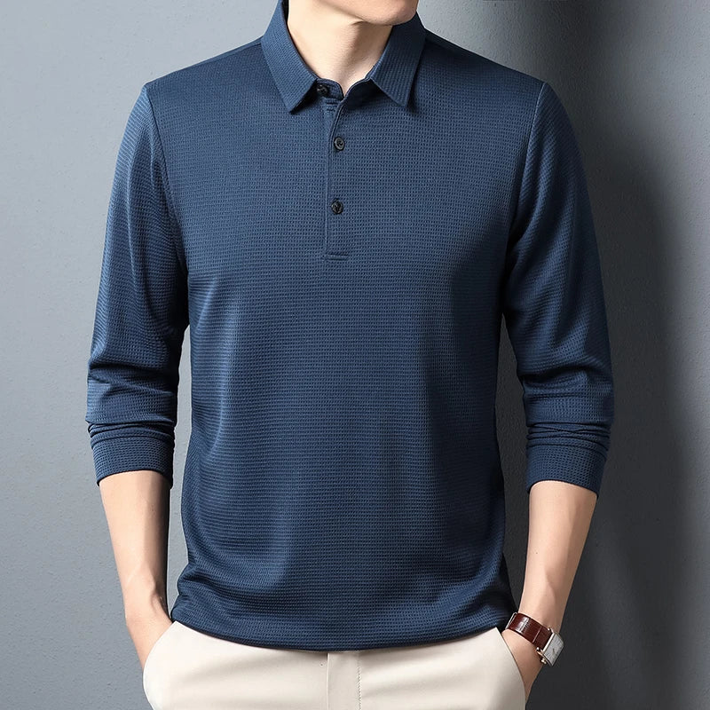 Elegant poloshirt med lange ærmer